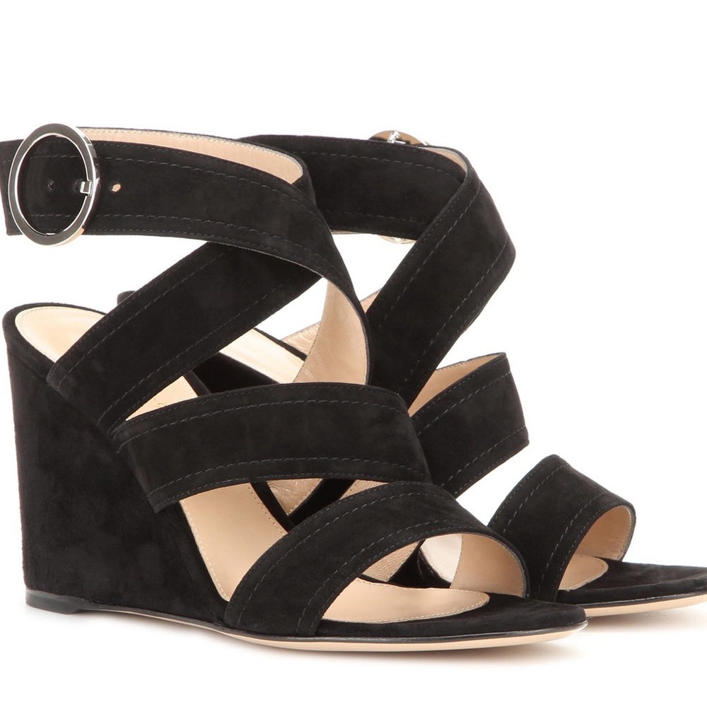 Gianvito Rossi Suede Wedge Sandal - Picture 3 of 7